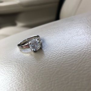 Cubic zirconia sterling silver ring